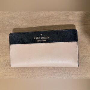 kate spade Two-Tone Blush and Black Saffiano Wallet